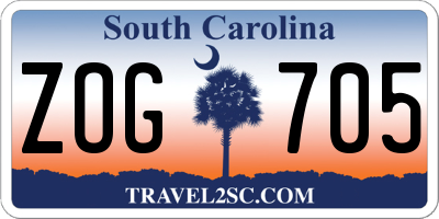 SC license plate ZOG705