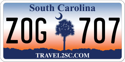 SC license plate ZOG707