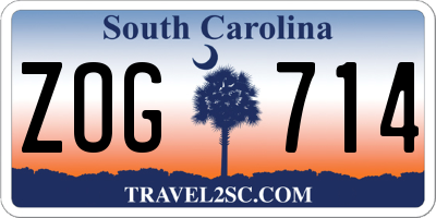 SC license plate ZOG714