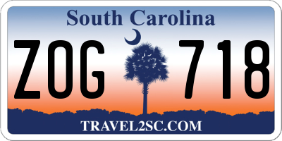 SC license plate ZOG718
