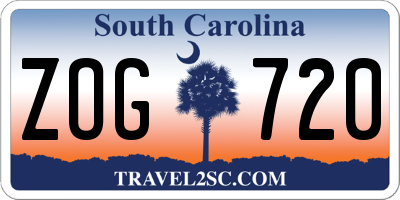 SC license plate ZOG720