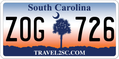 SC license plate ZOG726