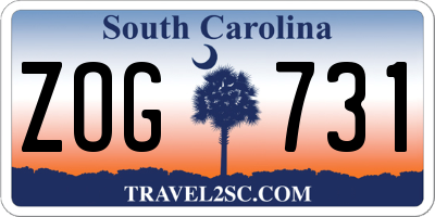 SC license plate ZOG731