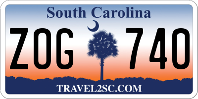 SC license plate ZOG740