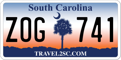 SC license plate ZOG741