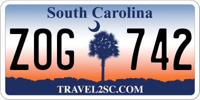 SC license plate ZOG742