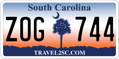 SC license plate ZOG744