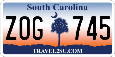 SC license plate ZOG745