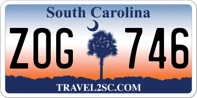 SC license plate ZOG746
