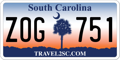 SC license plate ZOG751