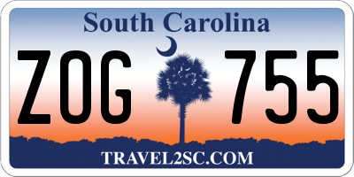 SC license plate ZOG755
