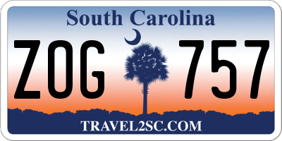 SC license plate ZOG757