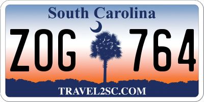 SC license plate ZOG764