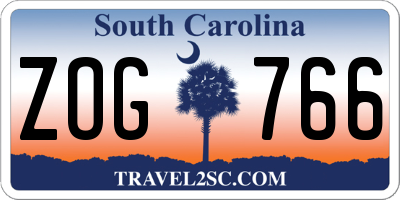 SC license plate ZOG766
