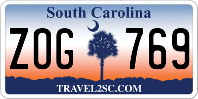 SC license plate ZOG769