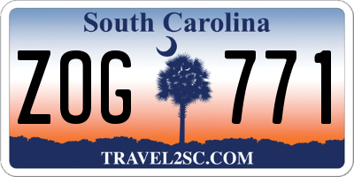 SC license plate ZOG771
