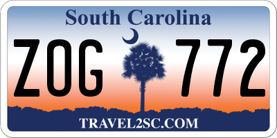 SC license plate ZOG772