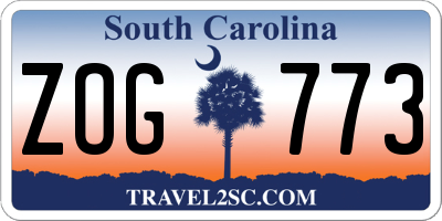 SC license plate ZOG773