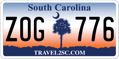 SC license plate ZOG776