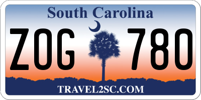 SC license plate ZOG780