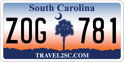 SC license plate ZOG781