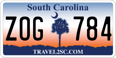 SC license plate ZOG784