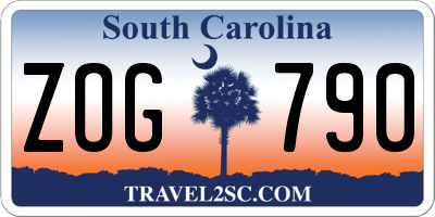 SC license plate ZOG790