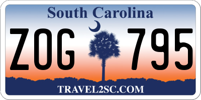 SC license plate ZOG795