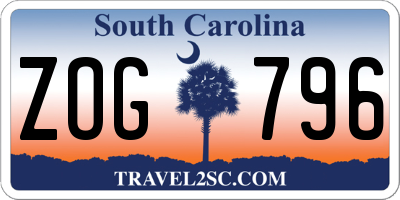 SC license plate ZOG796