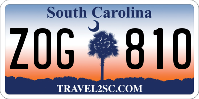 SC license plate ZOG810