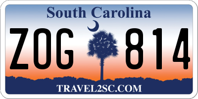 SC license plate ZOG814