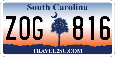 SC license plate ZOG816