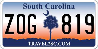 SC license plate ZOG819