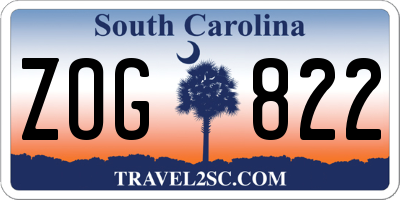 SC license plate ZOG822