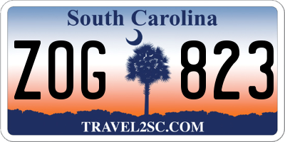 SC license plate ZOG823