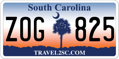 SC license plate ZOG825