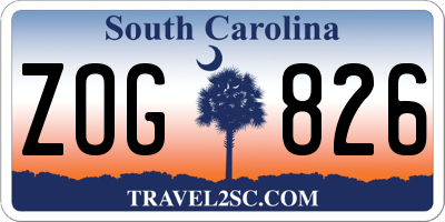 SC license plate ZOG826
