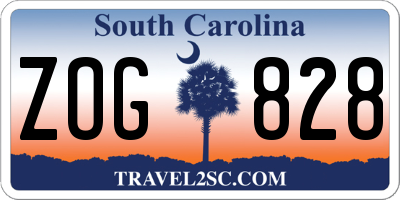 SC license plate ZOG828