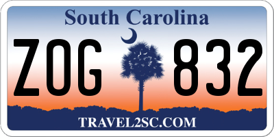 SC license plate ZOG832