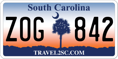 SC license plate ZOG842