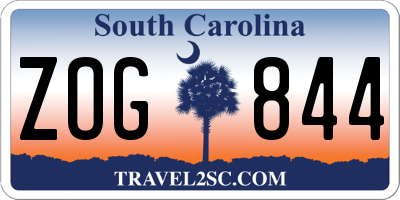 SC license plate ZOG844