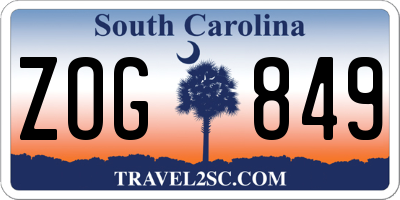 SC license plate ZOG849