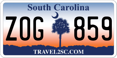 SC license plate ZOG859