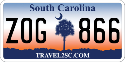 SC license plate ZOG866