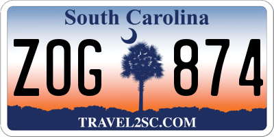 SC license plate ZOG874