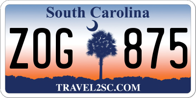 SC license plate ZOG875