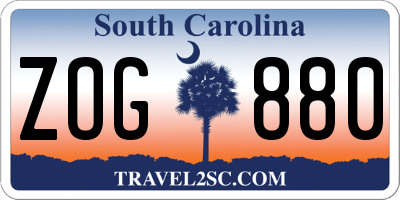 SC license plate ZOG880