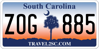 SC license plate ZOG885