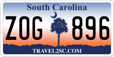 SC license plate ZOG896