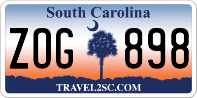 SC license plate ZOG898